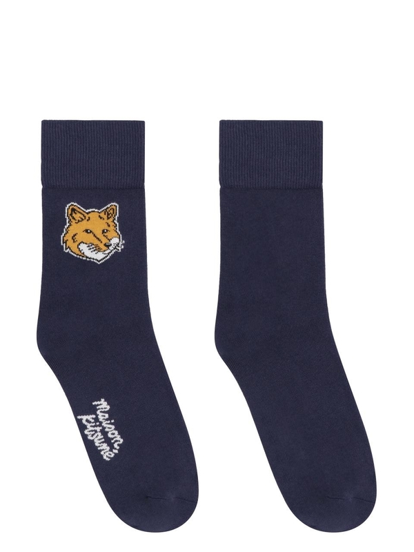 메종키츠네 SS24 Cotton socks with logo MM06405KT0010_P476