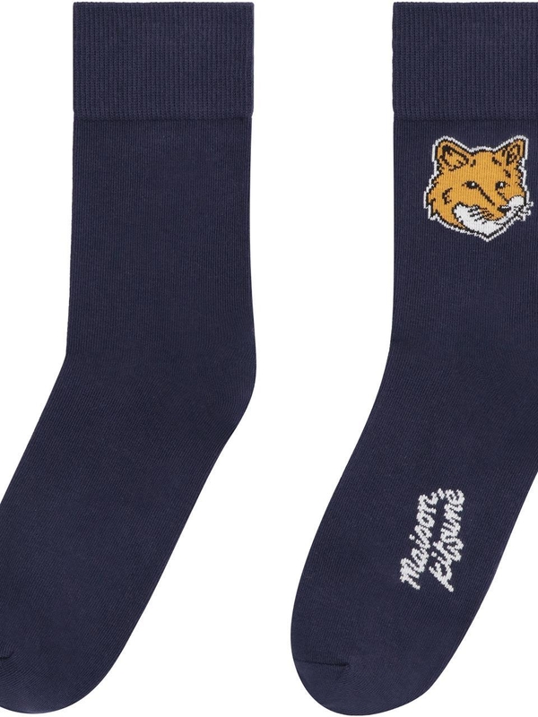 메종키츠네 SS24 Cotton socks with logo MM06405KT0010_P476