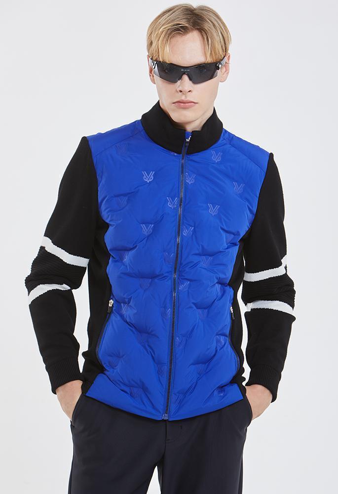 NEVERMINDALL | VOVO핫멜팅 KNIT 다운 자켓_NM03WJC301BL VOVO핫멜팅 KNIT 다운 자켓_NM03WJC301BL
