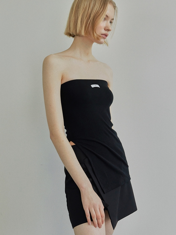 SIDE SLIT TUBE TOP / BLACK