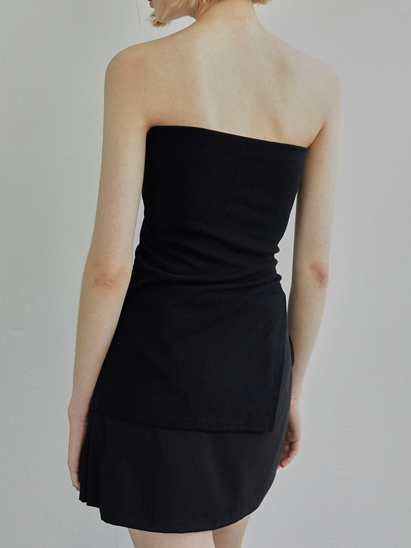 SIDE SLIT TUBE TOP / BLACK