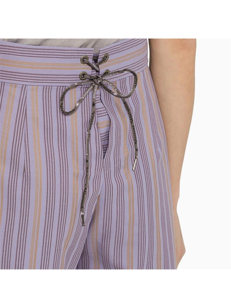 비비안웨스트우드 SS24 Vivienne Westwood Short W CJ lilac striped cotton 1F01000NW003P