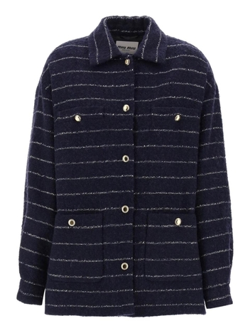 미우미우 SS24 Miu miu blouson jacket in striped boucle wool ML888 14HO