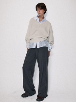 Classic Wide Pants Charcoal