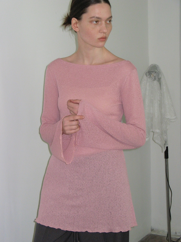 Bell Sleeves Mini Dress Rose Pink