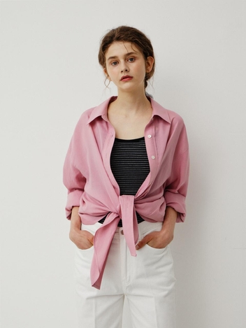 GIZA SUMMER COTTON OVERFIT SHIRT - PINK