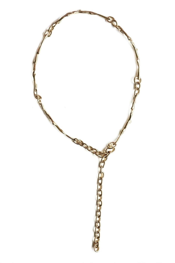 HUSTAD 129 stems gold necklace_925 실버 / 14k 골드 스팀 네크리스