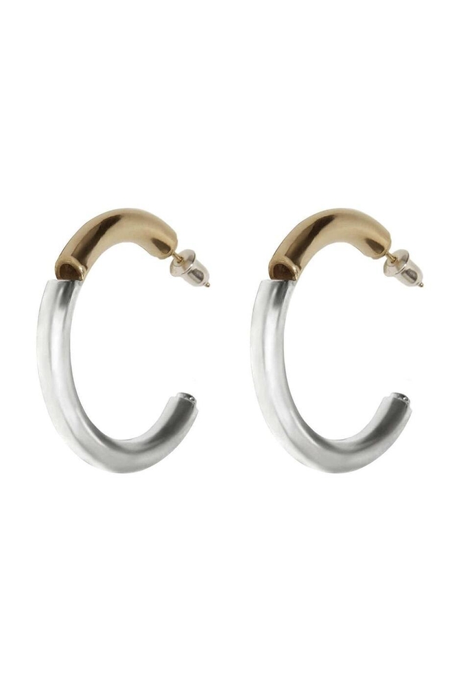 HUSTAD 160 Mid Combo earring_ 925 실버 & 14k 골드 콤보 미드 이어링