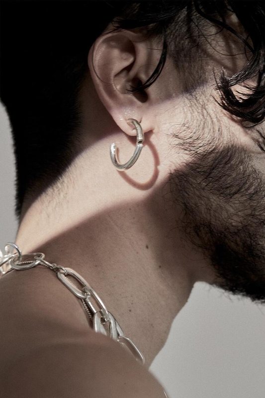 HUSTAD 160 Mid Combo earring_ 925 실버 & 14k 골드 콤보 미드 이어링