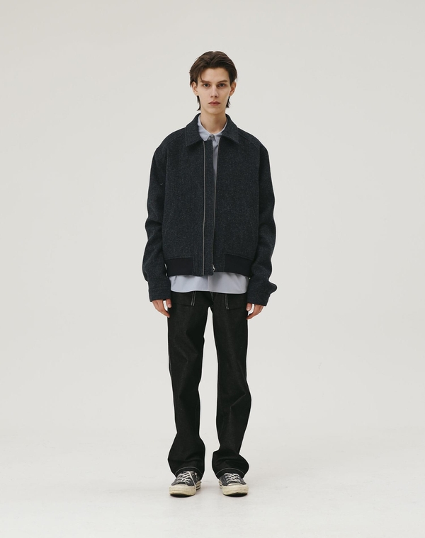 WOOL BLOUSON BLUE