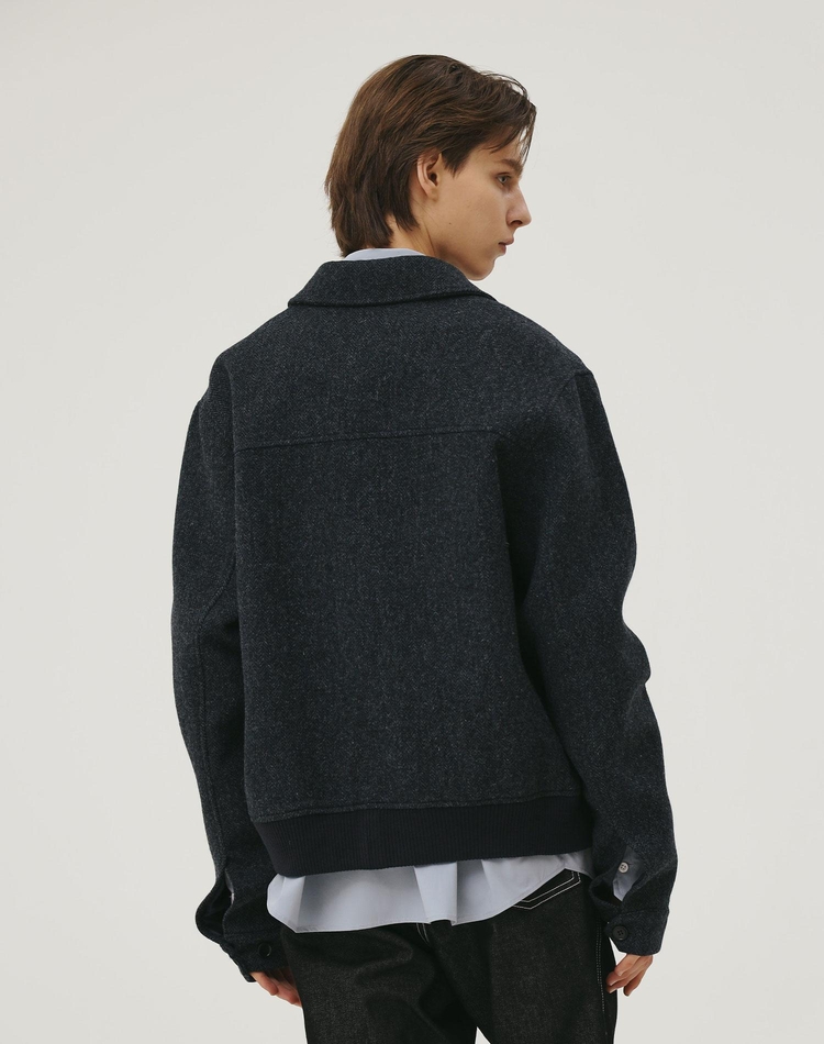 WOOL BLOUSON BLUE