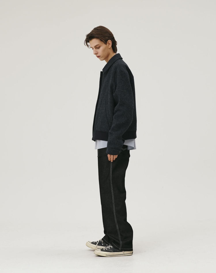 WOOL BLOUSON BLUE