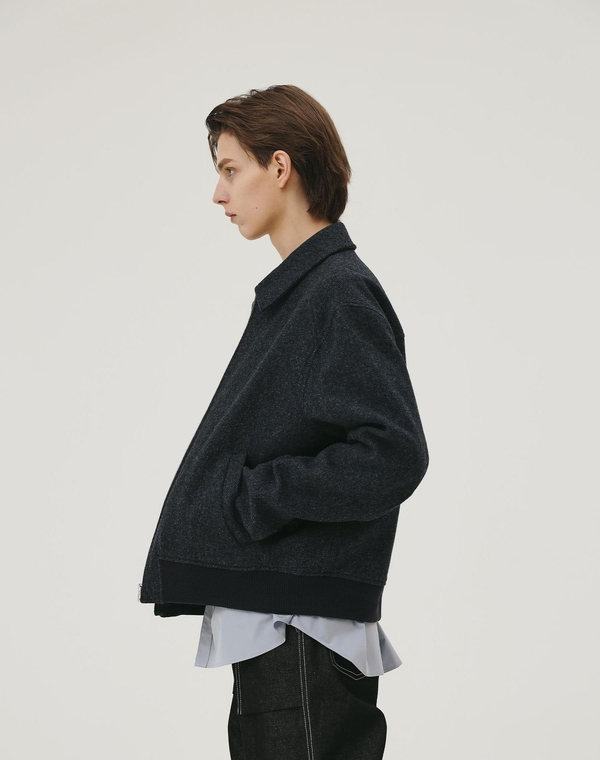 WOOL BLOUSON BLUE