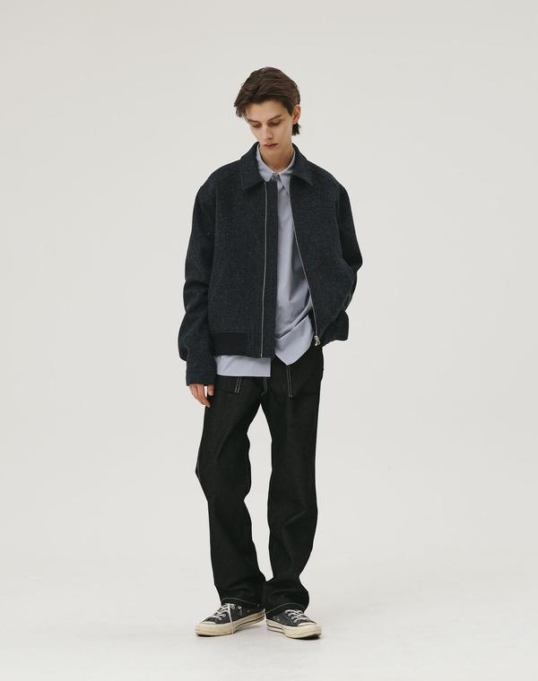 WOOL BLOUSON BLUE