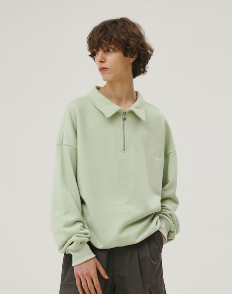 UNISEX HALF ZIP UP GREEN