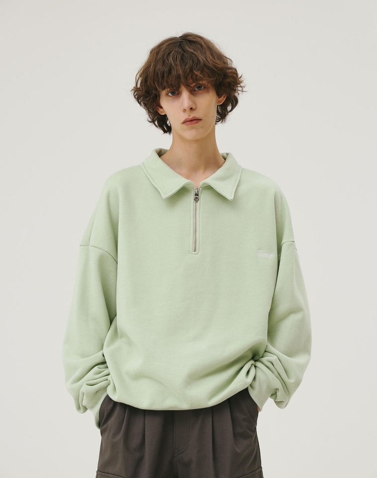 UNISEX HALF ZIP UP GREEN