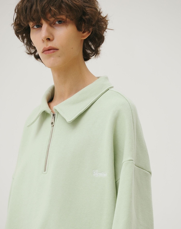 UNISEX HALF ZIP UP GREEN