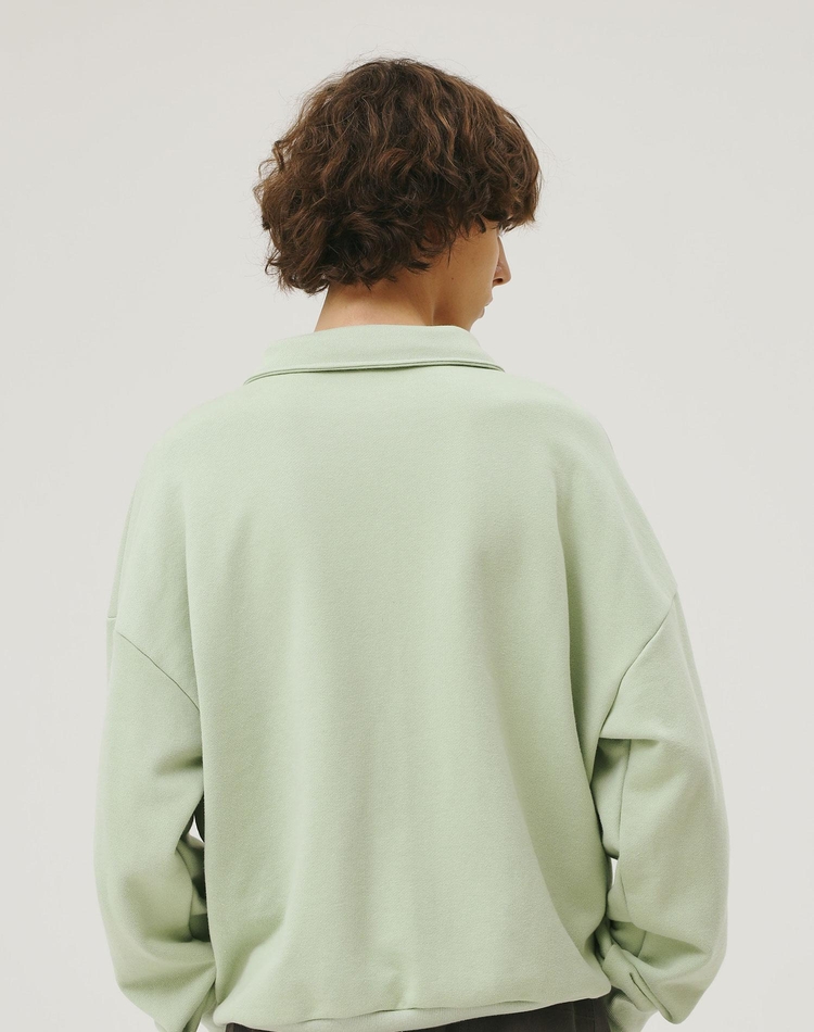 UNISEX HALF ZIP UP GREEN