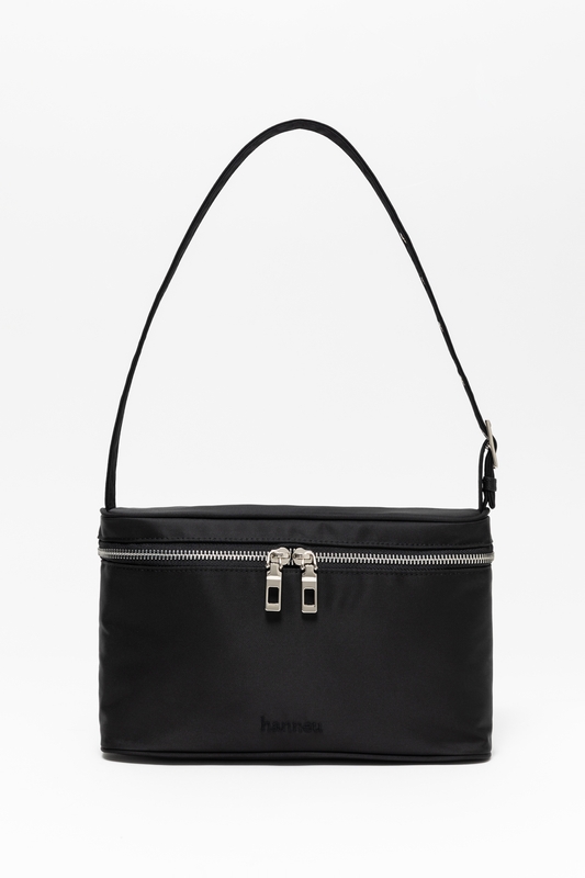 nylon shoulder and tote bag (black)