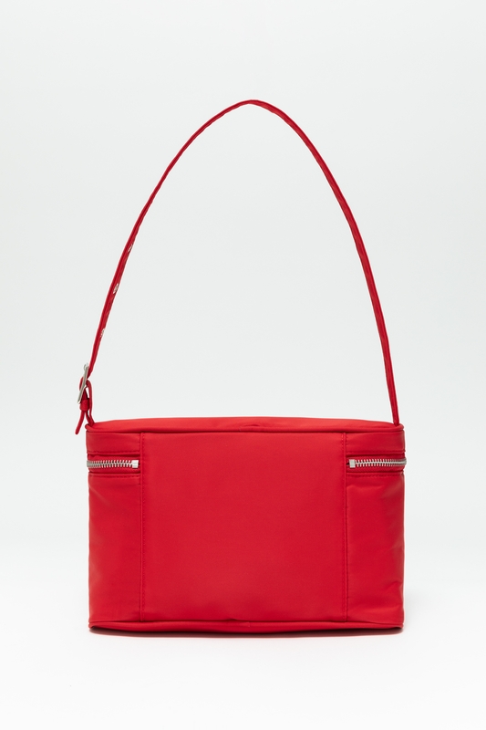 nylon shoulder and tote bag (apple red)