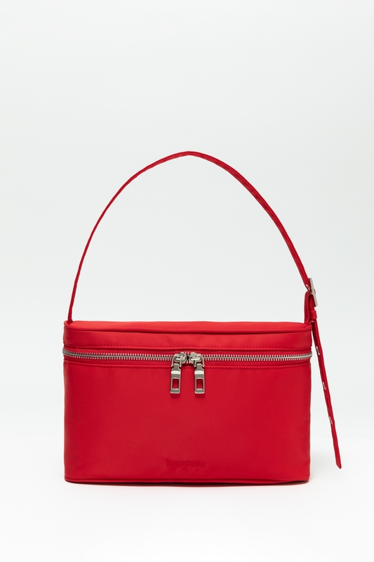 nylon shoulder and tote bag (apple red)