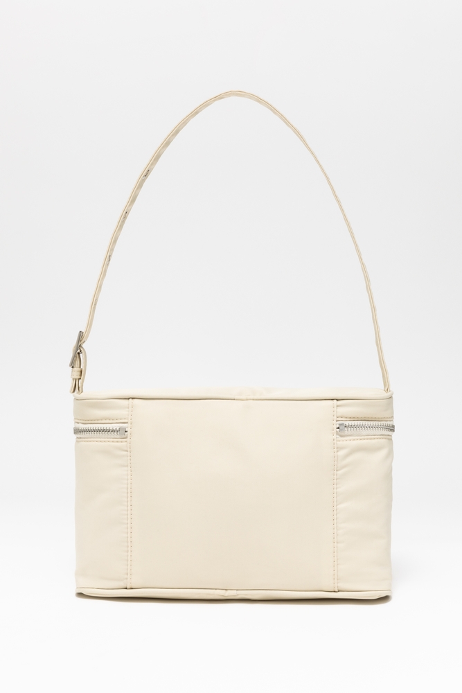 nylon shoulder and tote bag (cream beige)