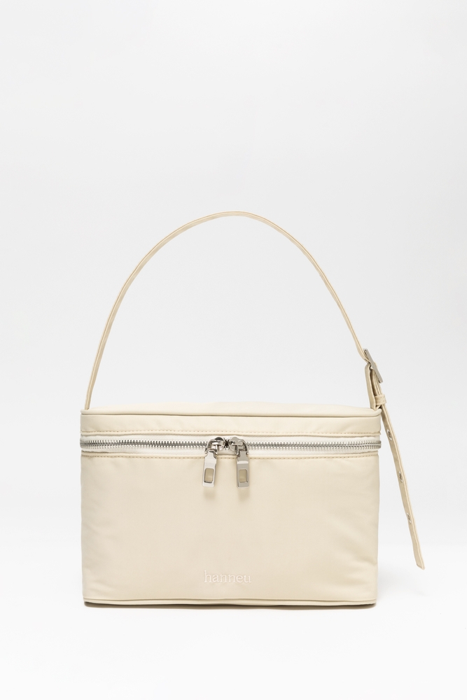 nylon shoulder and tote bag (cream beige)