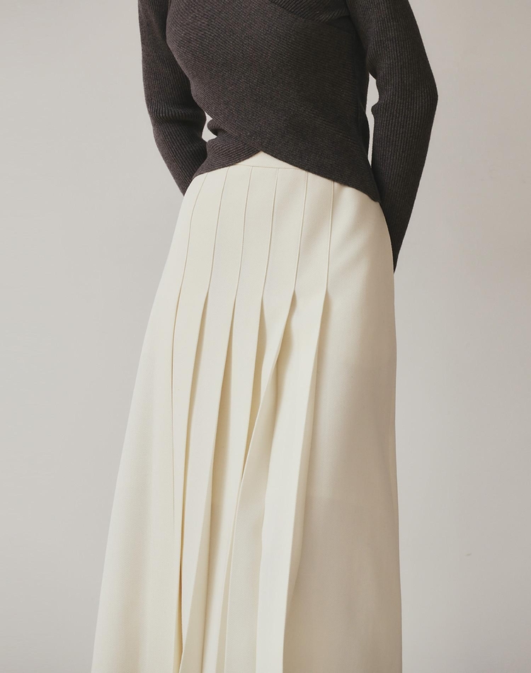 TAILOR LONG SKIRT IVORY