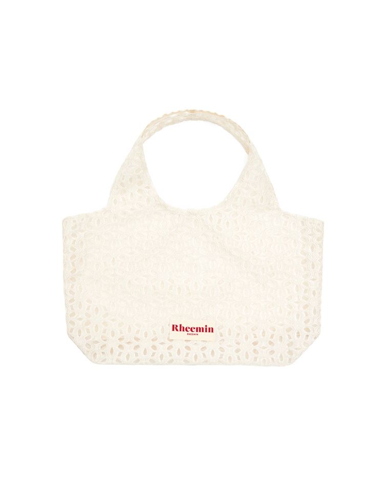 Flower jacquard shopper - IVORY