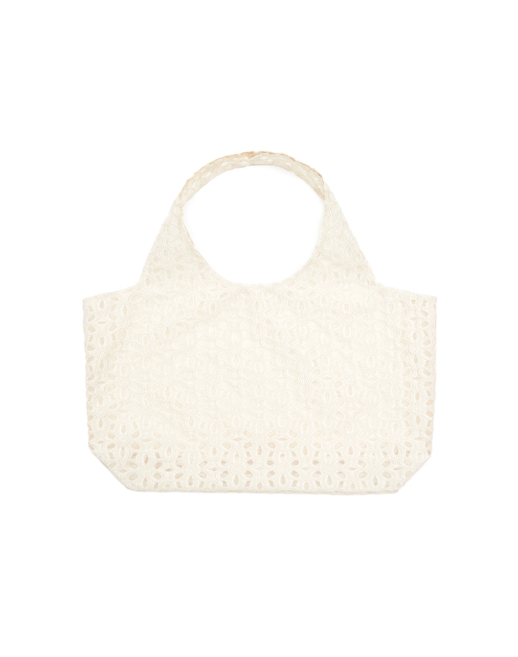 Flower jacquard shopper - IVORY