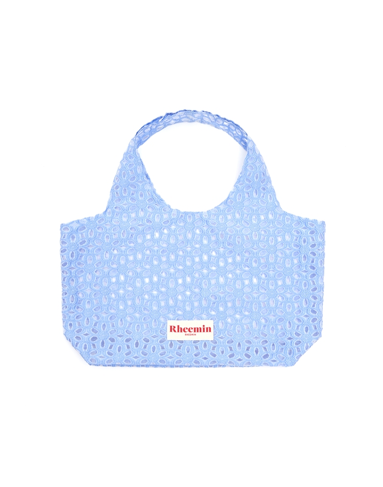 Flower jacquard shopper - SKY BLUE