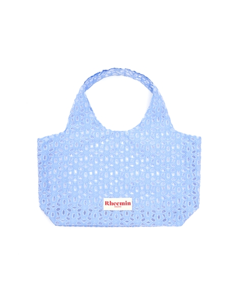 Flower jacquard shopper - SKY BLUE