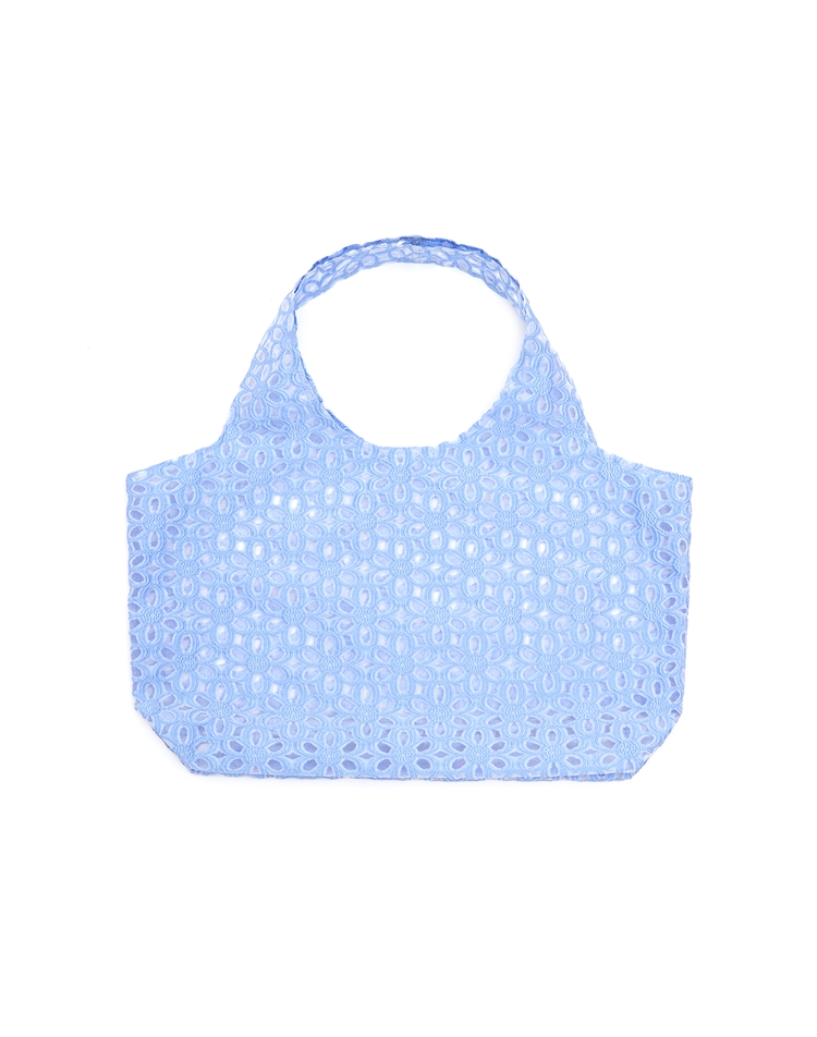 Flower jacquard shopper - SKY BLUE