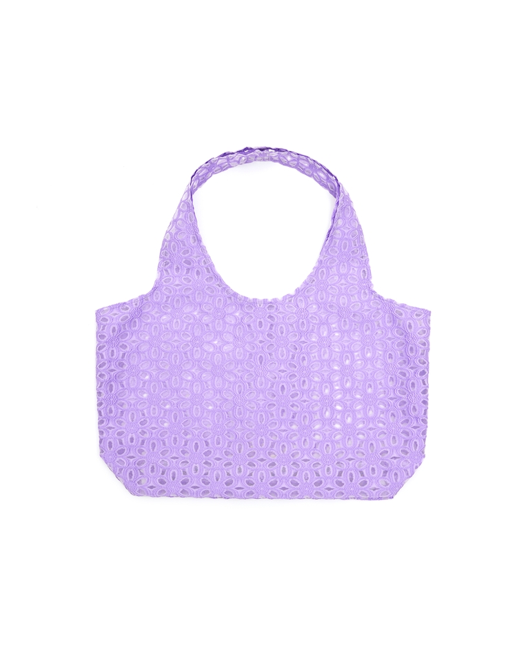 Flower jacquard shopper - LAVENDER