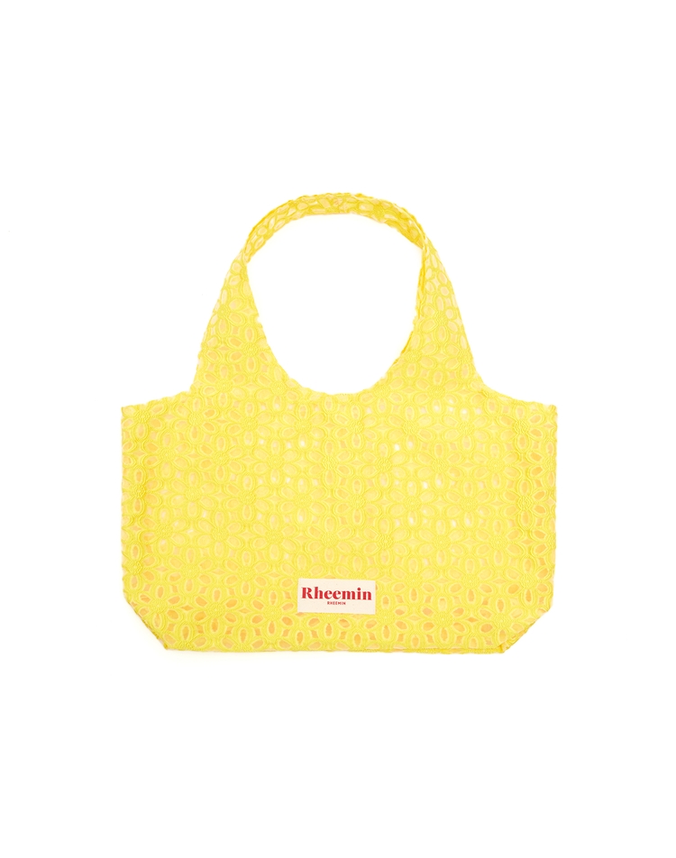 Flower jacquard shopper - YELLOW