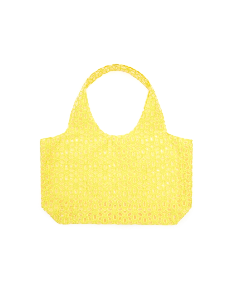 Flower jacquard shopper - YELLOW