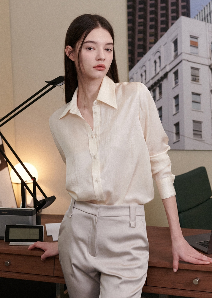 Blair Straight-fit Tie Shirts [Ivory]