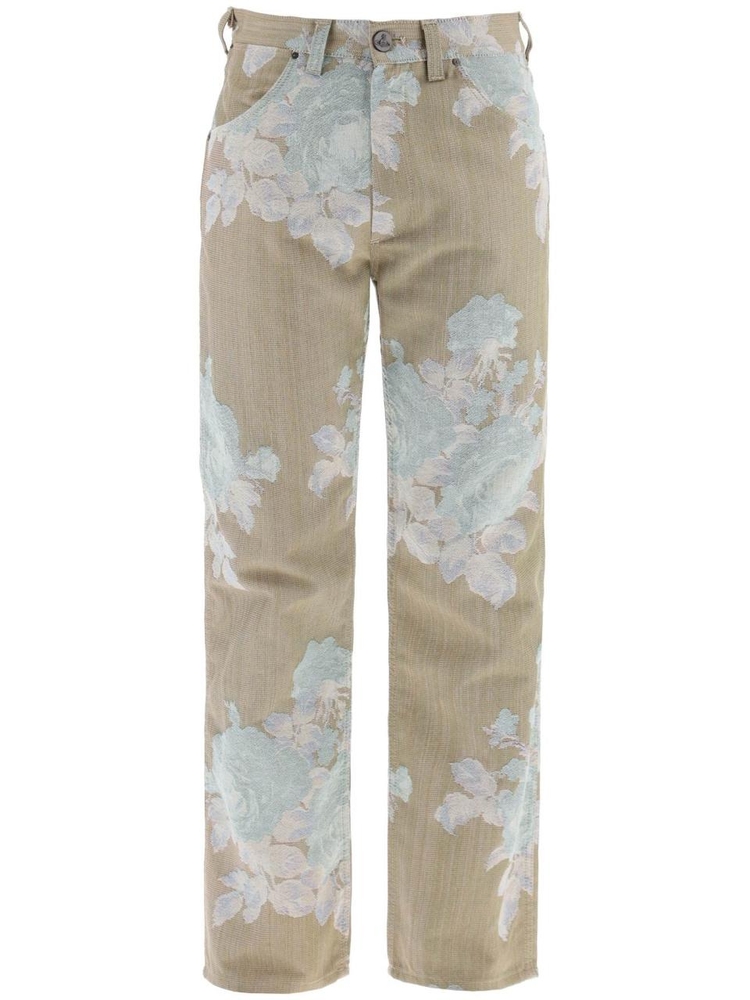 비비안웨스트우드 SS24 floral jacquard ranch jeans 3902000NW00RN