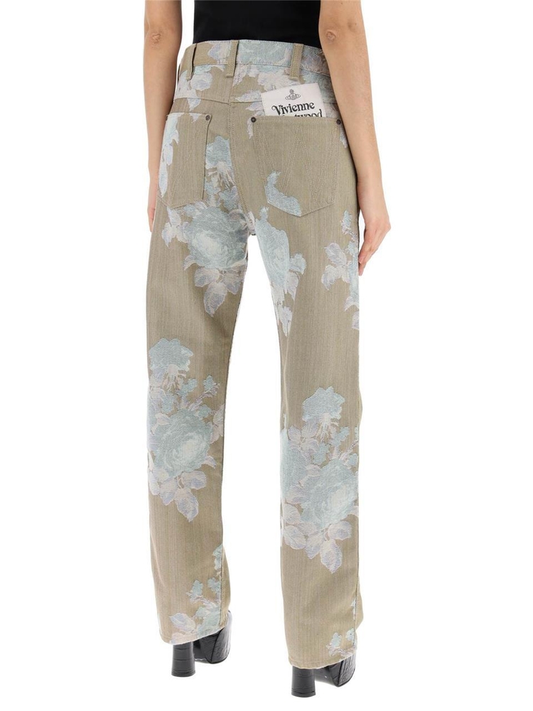 비비안웨스트우드 SS24 floral jacquard ranch jeans 3902000NW00RN