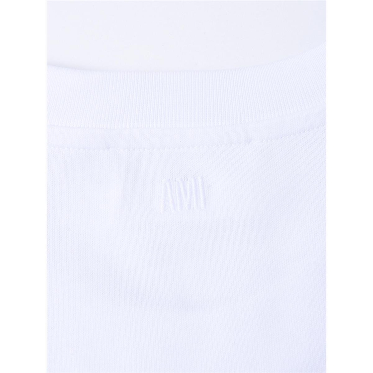 아미 스몰 하트로고 반팔 티셔츠 WOOL GABARDINE WHITE