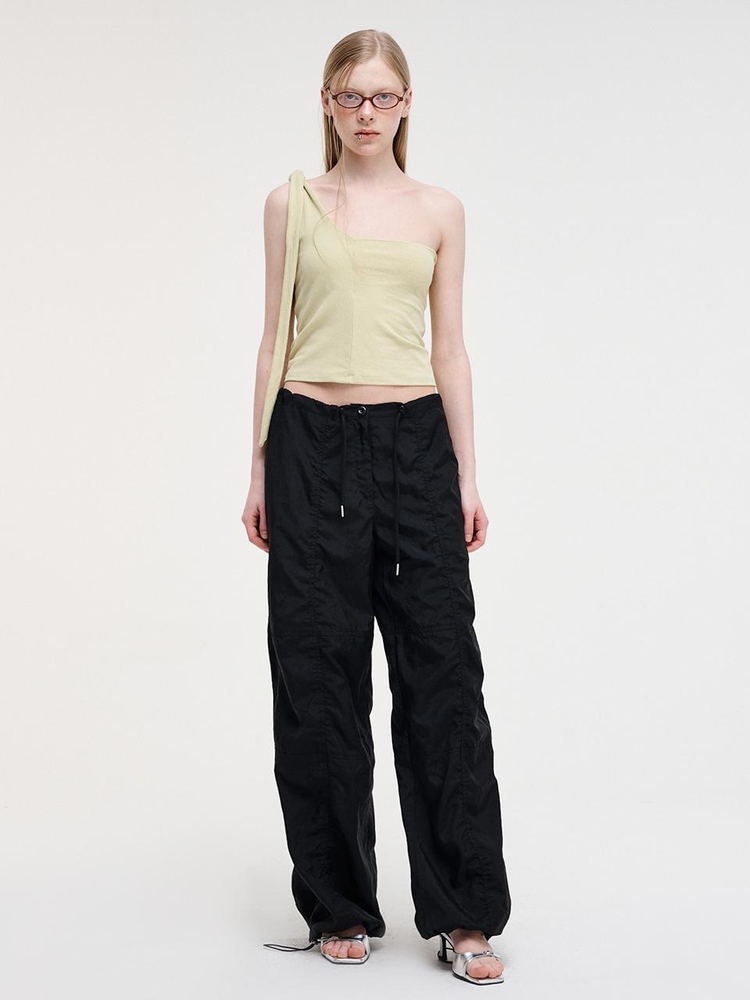 String Wide Pants, Black