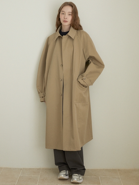 Cotton trench coat (beige)