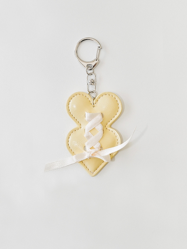 Double heart keyring_butter