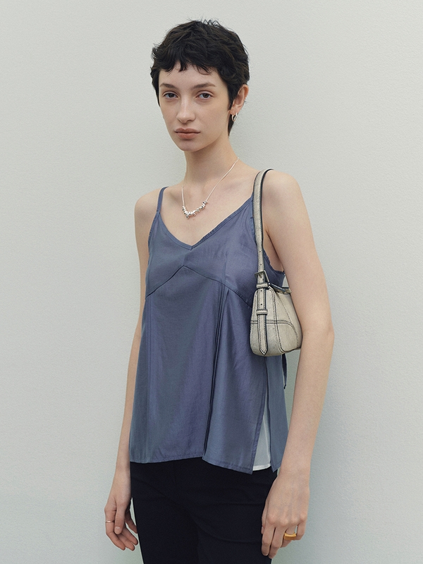 Layered Pintuck Sleeveless (Blue)