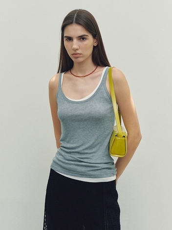 Soft Stretch Tencel U-neck Sleeveless (Melange Gray)