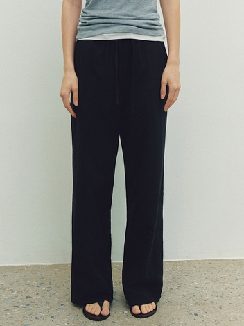 Breeze Linen Wide pants (Black)