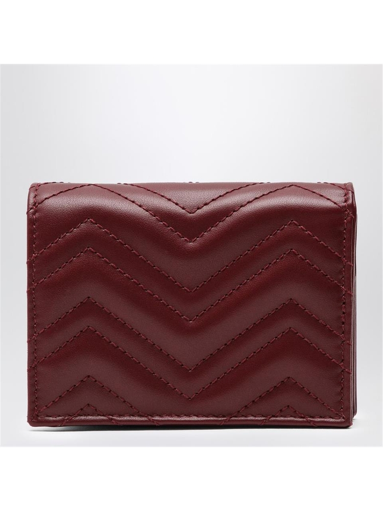 구찌 FW24 GUCCI GG Marmont Rosso Ancora Card Holder 466492DTDHV