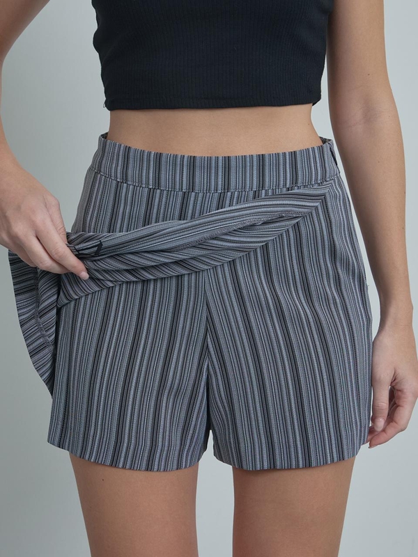 MO Stripe wrap Shorts - Black