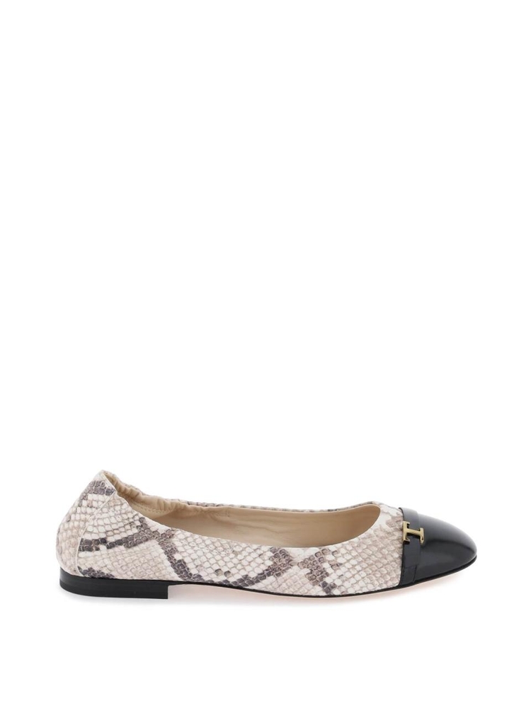 토즈 플랫슈즈 Tods snake-printed leather ballet flats XXW94K0HZ30T89