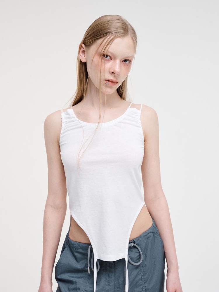 Double Strap Sleeveless Top, White